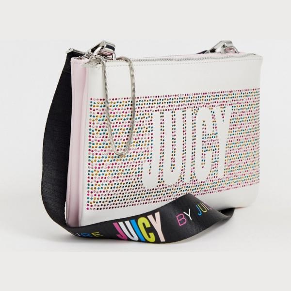 Borsa a tracolla sport con zip e logo Juicy Couture