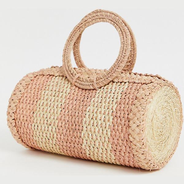 Anello in rafia con tasca interna rosa Kaanas