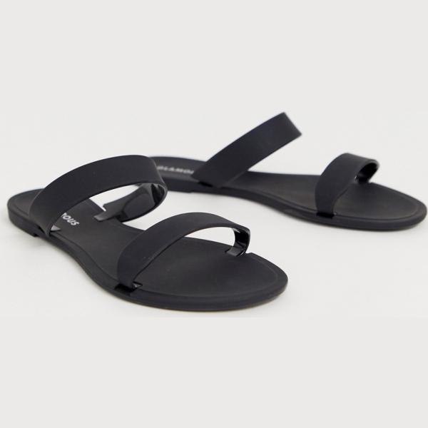 Sandali con fasce nero Glamorous