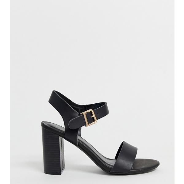 Sandali con tacco largo nero New Look