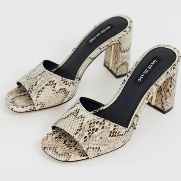 Sabot con stampa collo aperto River Island