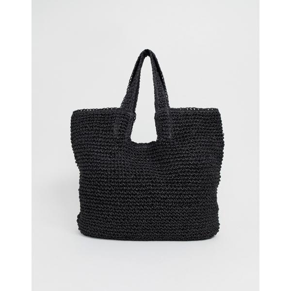 Shopping bag in paglia nero Pull&Bear