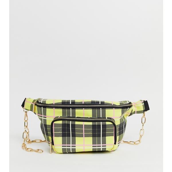 Marsupio a quadri con cinturino giallo Skinnydip