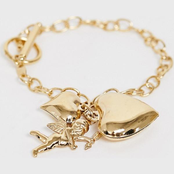 Bracciale con ciondolo e catenina oro e bianco Image Gang