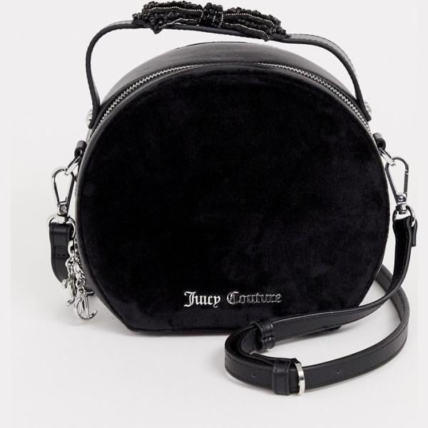 Borsa a tracolla con fiocco e manico con zip nero Juicy Couture