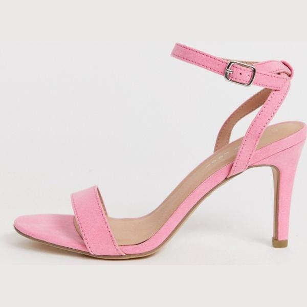 Scarpe con tacco spillo collo aperto rosa New Look