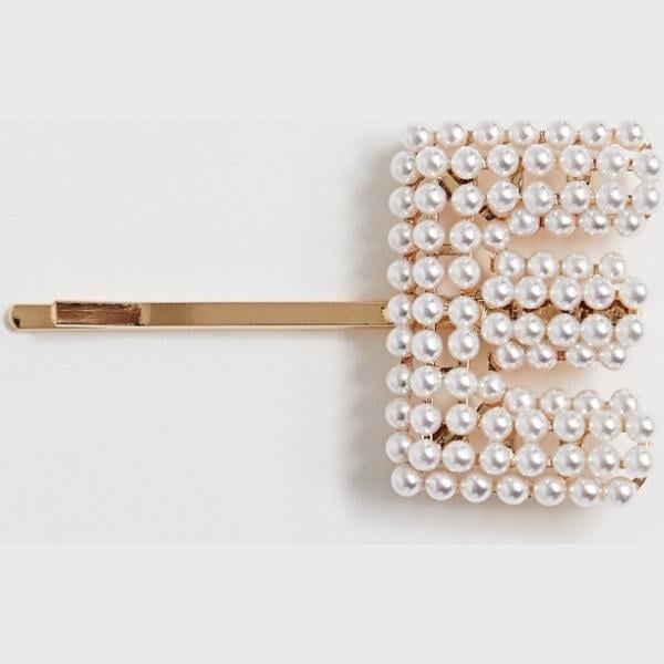 Accessori per capelli petite con perle e gancetto oro Asos Design