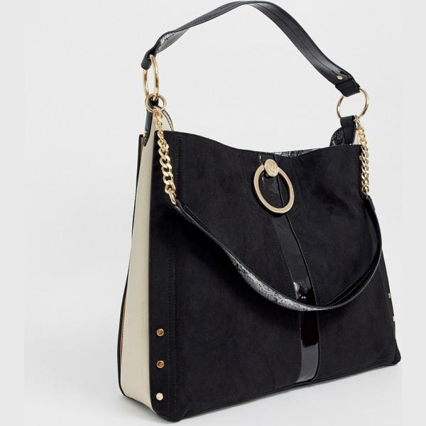 Maglia con anello e cinturino con manico nero River Island