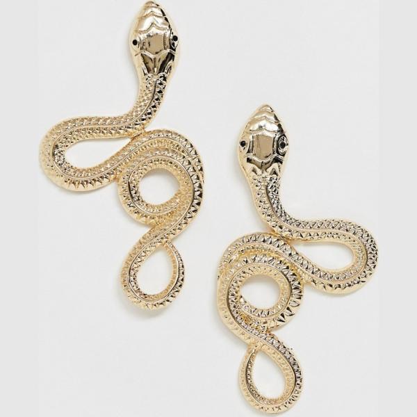 Orecchini petite motivo serpente oro Asos Design
