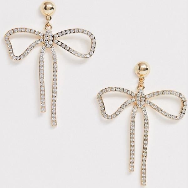 Orecchini con fiocco oro Asos Design