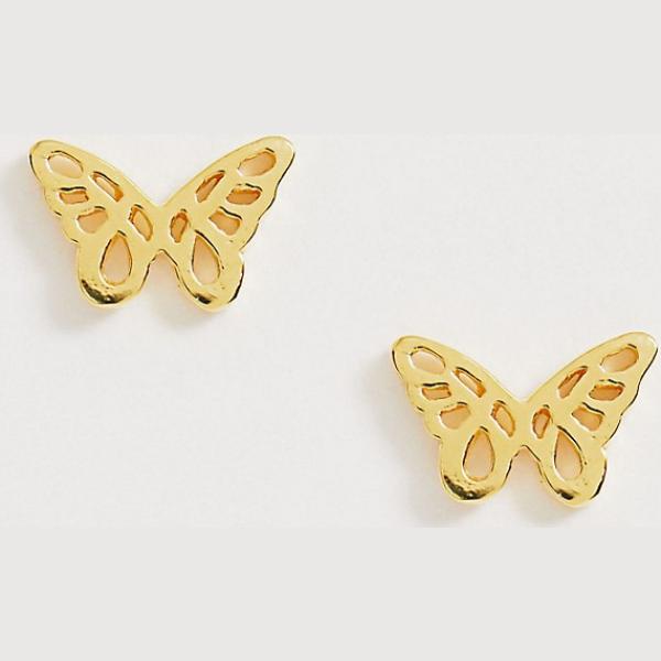 Orecchini petite farfalla argento e oro Asos Design