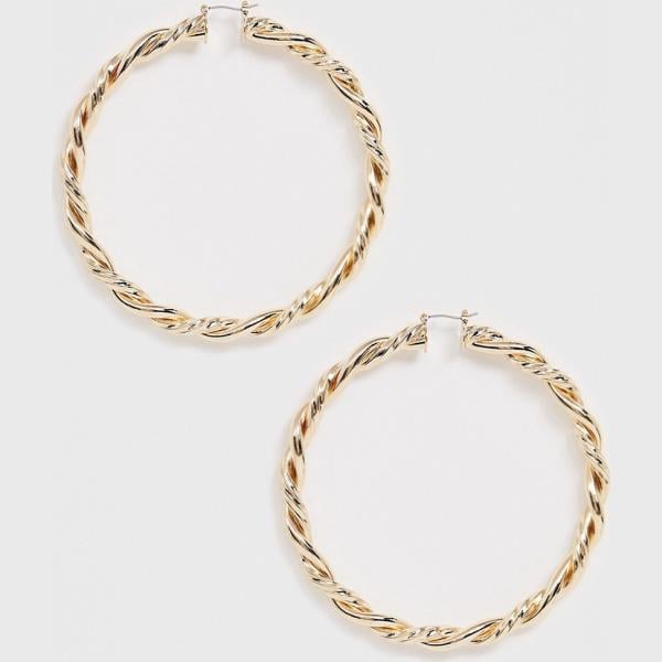 Orecchini petite a scatto forma intrecciata oro Asos Design