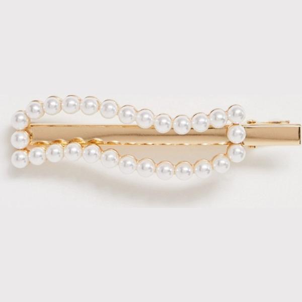Accessori per capelli petite con perle e gancetto oro Asos Design
