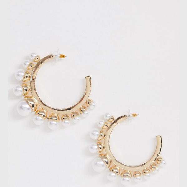 Orecchini petite con perle farfalla oro Asos Design