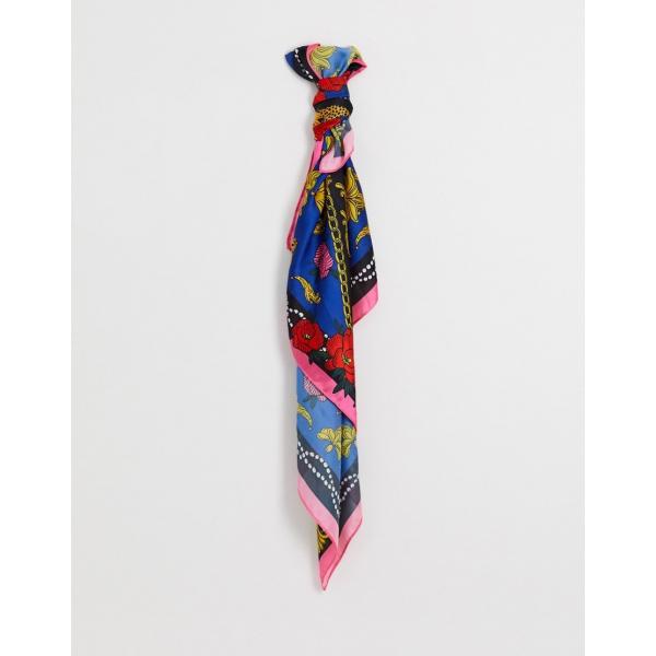 Sciarpa fantasia floreale blu Monki