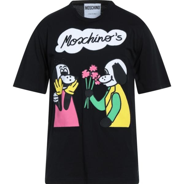 t-shirt Moschino nero tinta unita