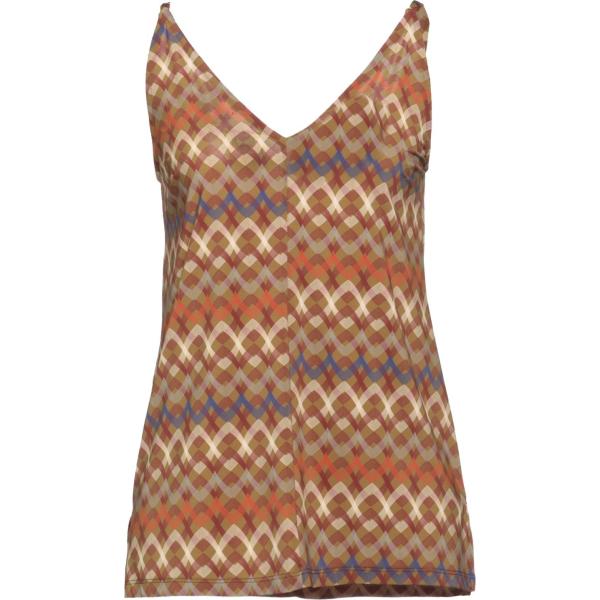 top Siyu marrone geometrica