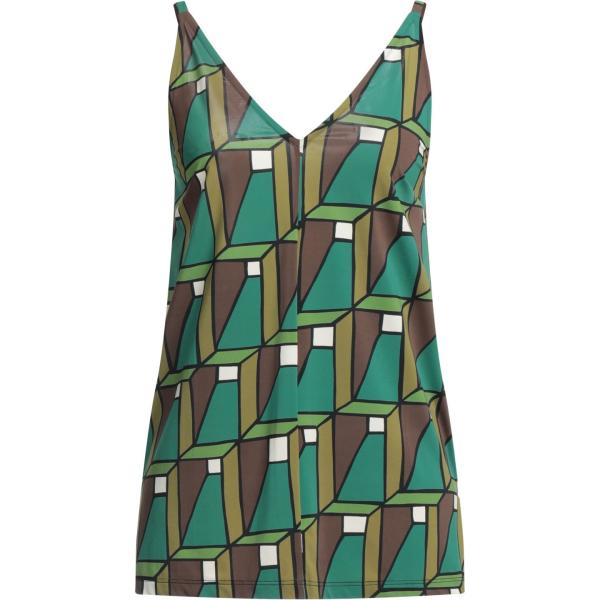 top Siyu marrone geometrica