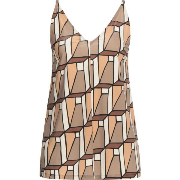 top Siyu marrone geometrica