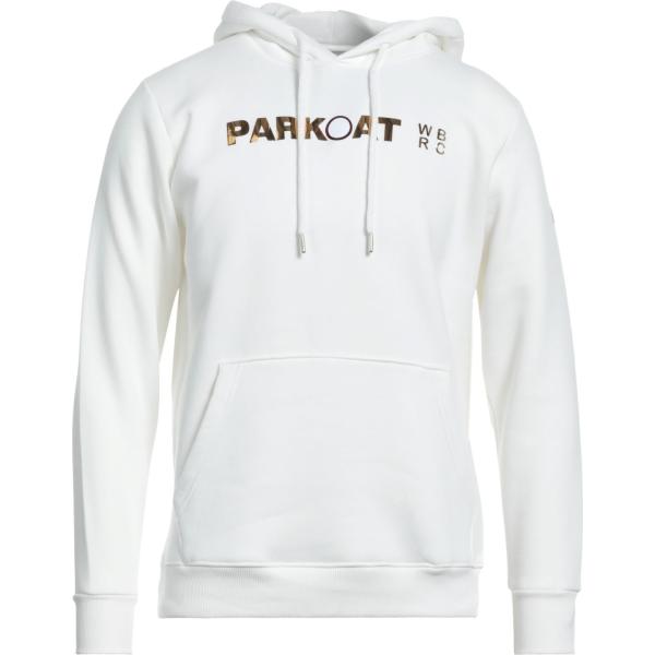 felpe con cappuccio Parkoat bianco tinta unita