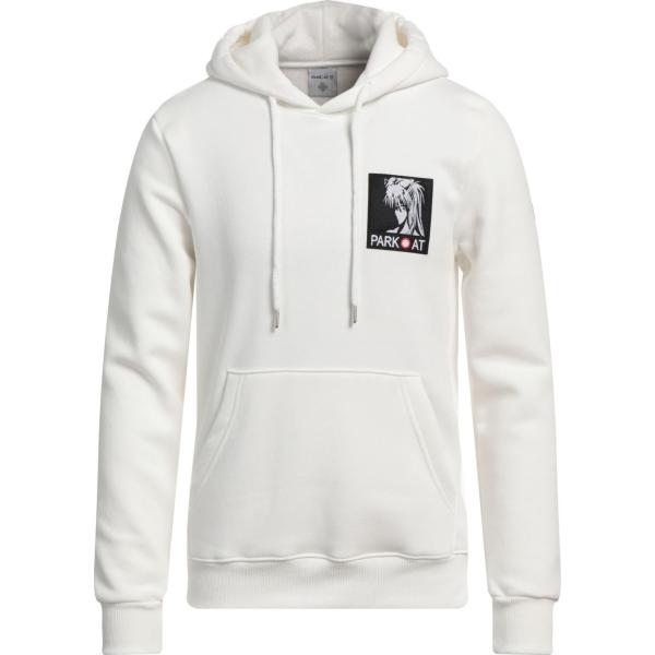 felpe con cappuccio Parkoat bianco tinta unita