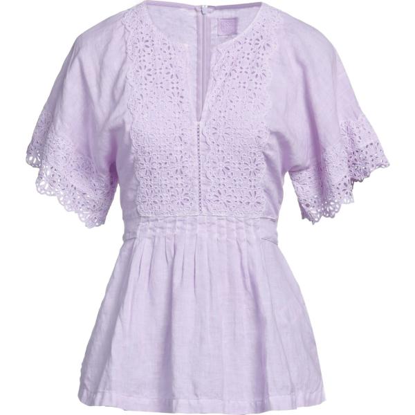 bluse 120% Lino viola tinta unita