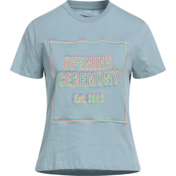 t-shirt Opening Ceremony blu tinta unita