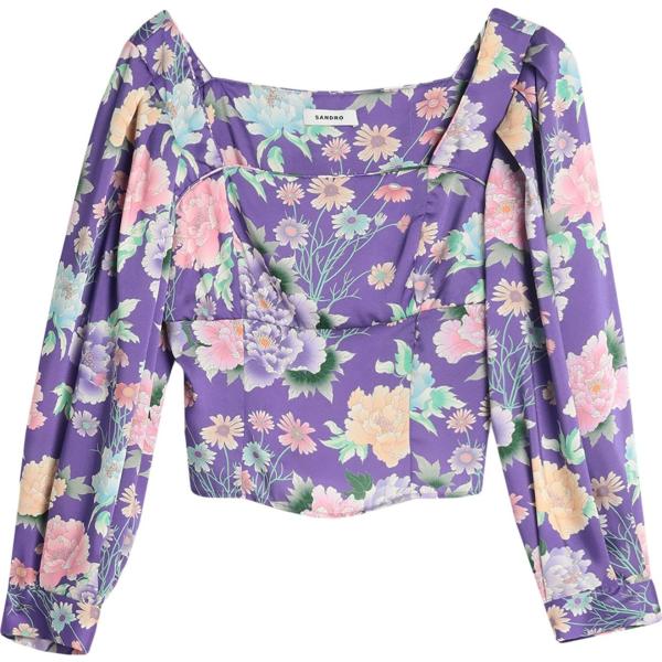 bluse Sandro viola a fiori