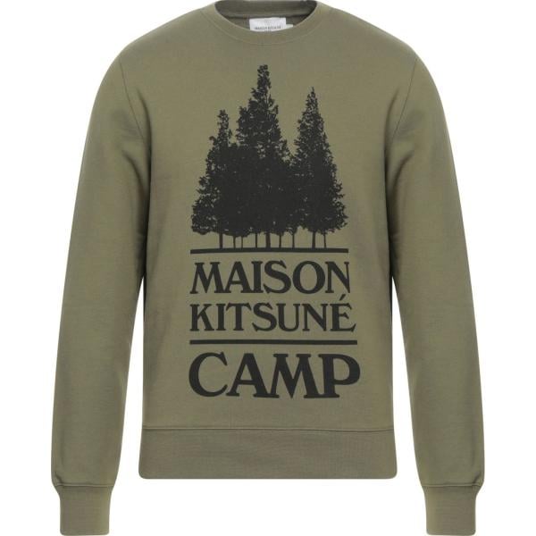 felpe Maison Kitsuné verde con stampe