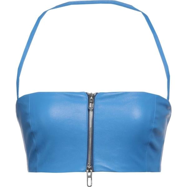 top DROMe blu tinta unita