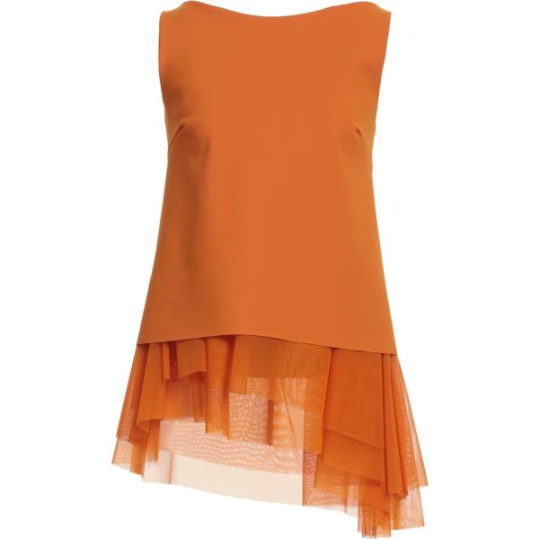 top Chiara Boni La Petite Robe arancione tinta unita