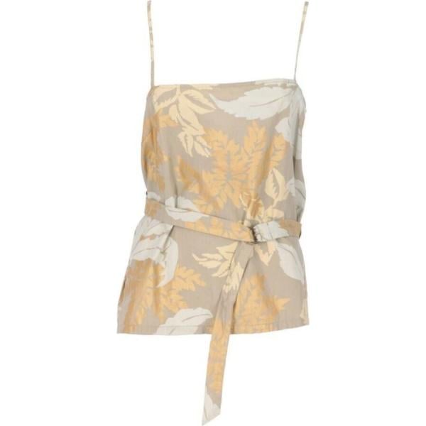 top Dries Van Noten marrone con stampe