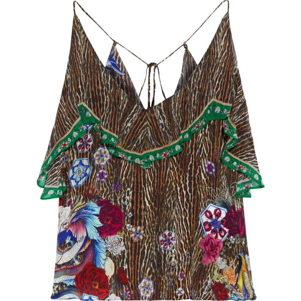 top Camilla marrone animalier
