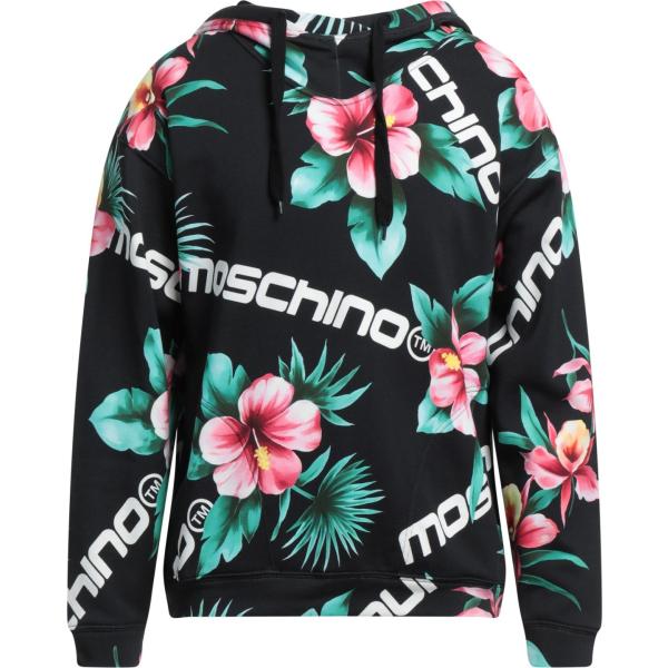felpe con cappuccio Moschino nero a fiori