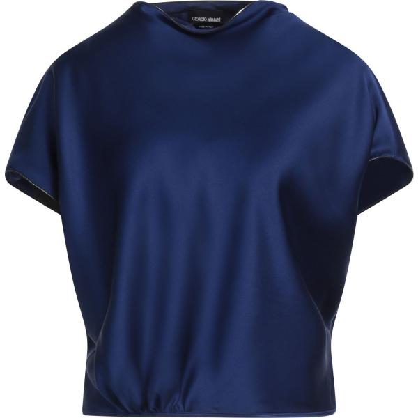 top Giorgio Armani blu tinta unita