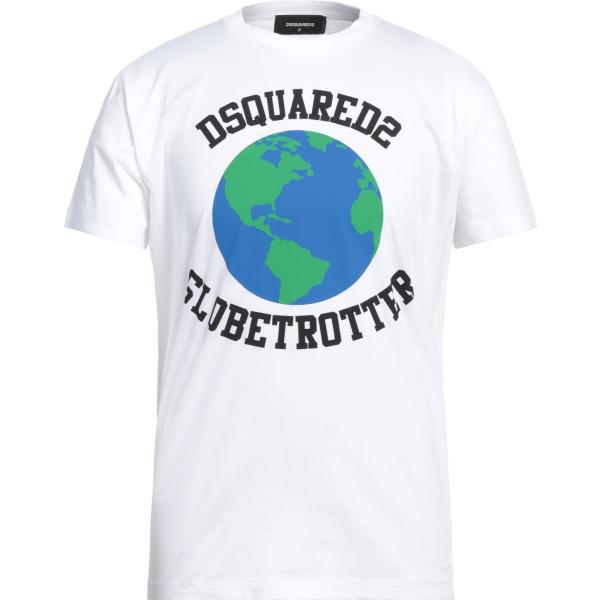 t-shirt Dsquared2 bianco con stampe