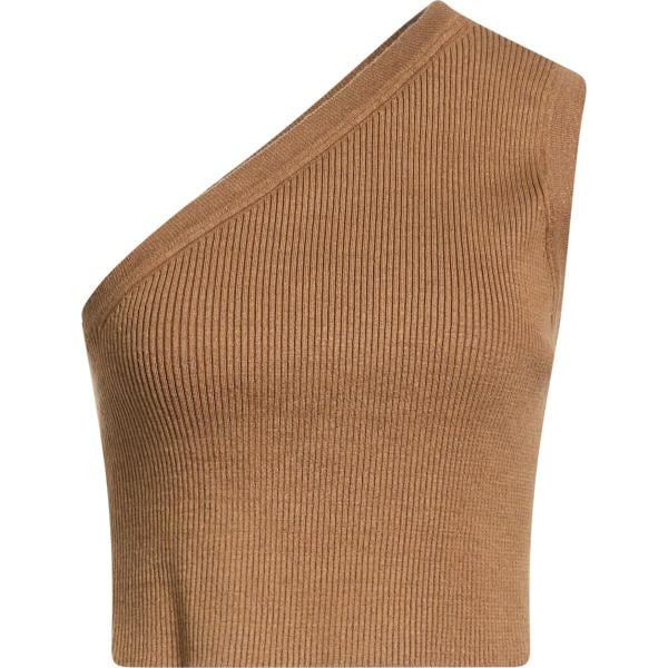 Top da donna forma asimmetrica in marrone chiaro lavorato a maglia Jacquemus Jacquemus