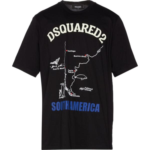 t-shirt Dsquared2 nero con stampe