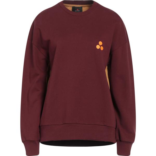 felpa da donna in marrone scuro girocollo senza tasche a maniche lunghe in cotone Peuterey