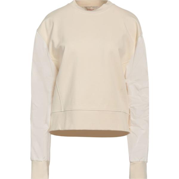 felpa da donna in bianco neve girocollo senza tasche a maniche lunghe in viscosa Jucca