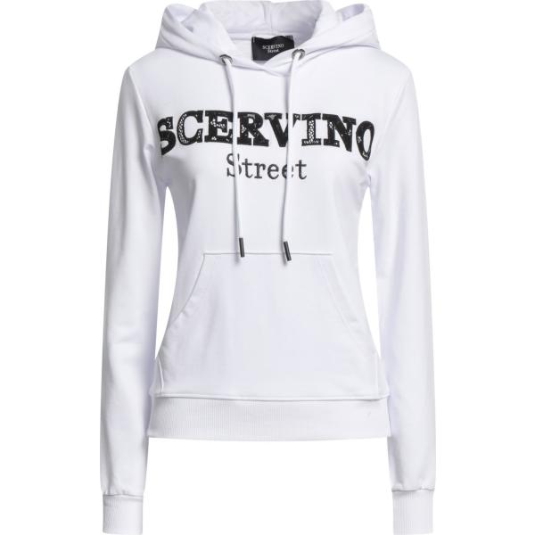 felpe con cappuccio Scervino bianco tinta unita