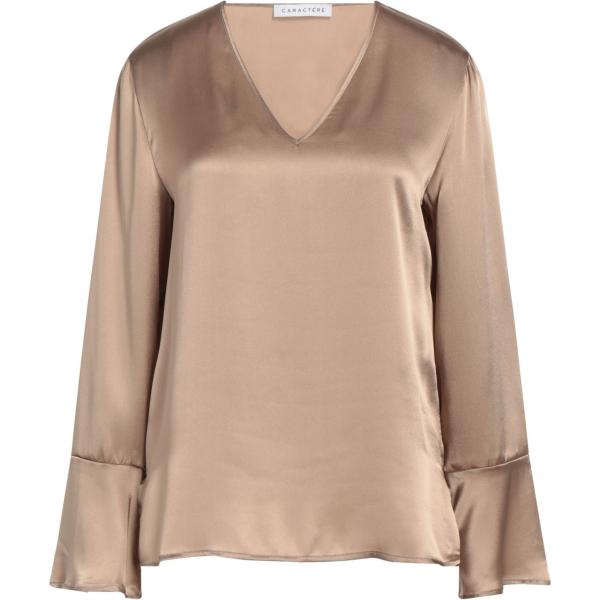 top Caractère marrone tinta unita