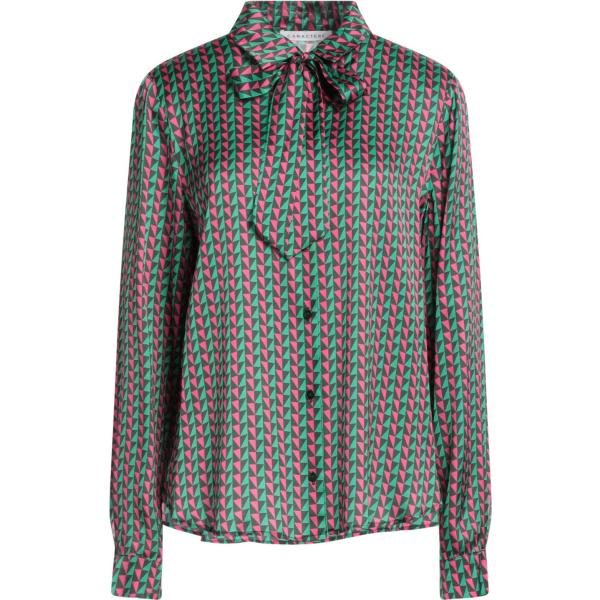 camicie Caractère grigio geometrica