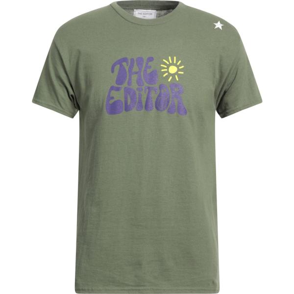 t-shirt The Editor verde con stampe