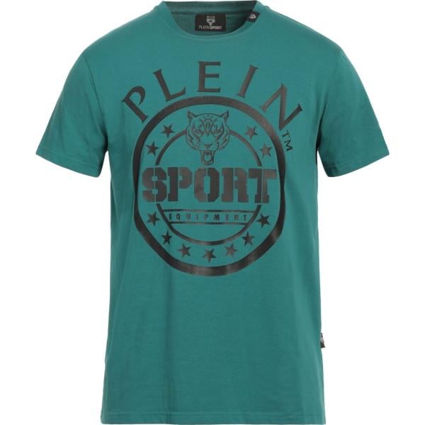 t-shirt Plein Sport verde con stampe