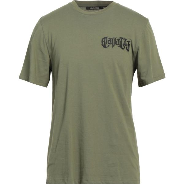 t-shirt Roberto Cavalli verde con stampe