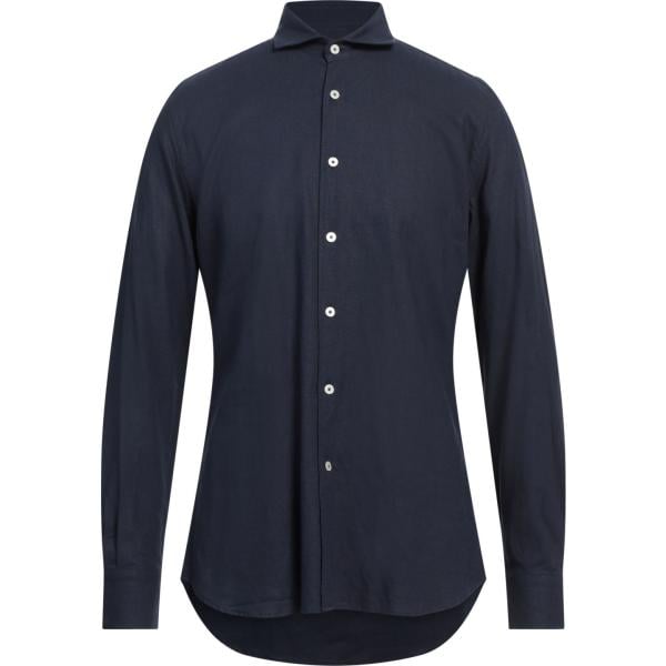 camicie Gabardine blu tinta unita