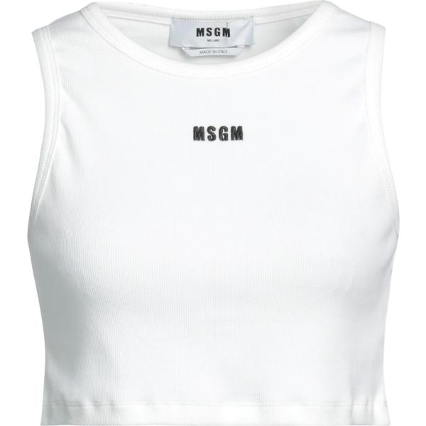 top Msgm bianco tinta unita