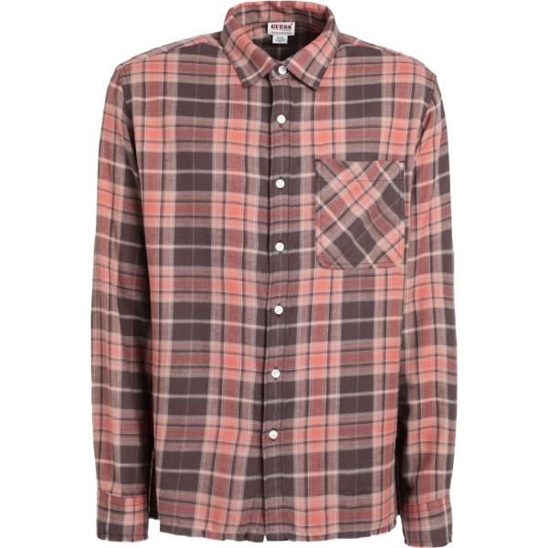 camicie Guess marrone scozzese