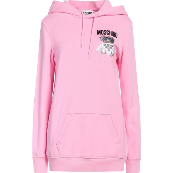 felpe con cappuccio Moschino rosa tinta unita